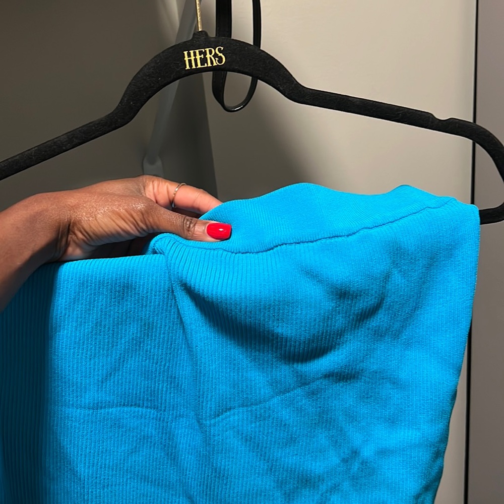 Zara midi skirt!!! The perfect turquoise blue!